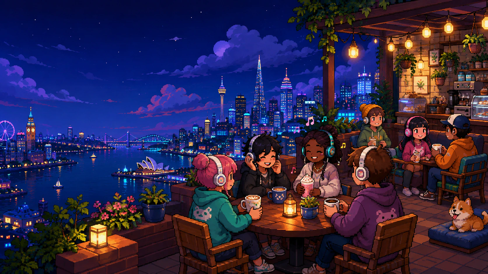 Banner oficial de Socialio, com a identidade visual de um café em Graystones.